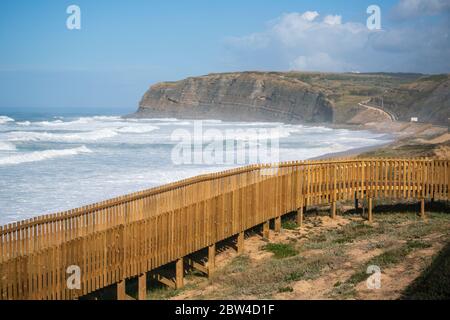 Strand Praia Azul in Torres Vedras, Portugal Stockfoto