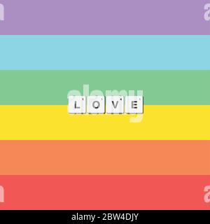 Toleranz und Frieden Regenbogen Flagge. Liebe. Stock Vektor