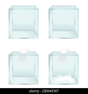 Wahlurne Set Illustration Design in Farbe auf weiß Stock Vektor