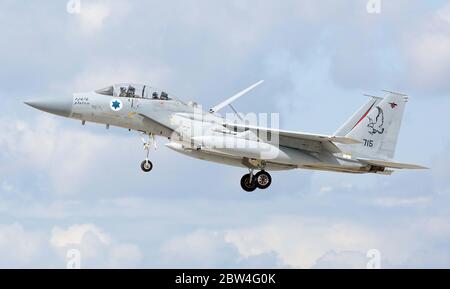 MDD F-15D Eagle, 715, der 133 Sqn, israelische Luftwaffe bei RAF Waddington während der Übung Cobra Warrior, Waddington, Großbritannien, 4. September 20 Stockfoto