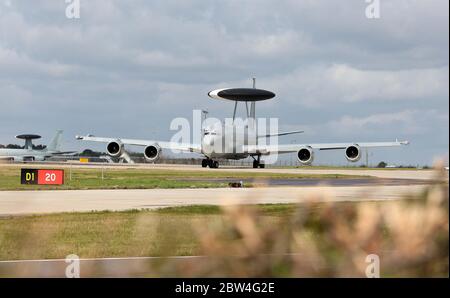 Boeing E-3D Sentry, ZH103/03, von 23 Sqn, Royal Air Force bei RAF Waddington während der Übung Cobra Warrior, Waddington, Großbritannien, 4. September 2 Stockfoto