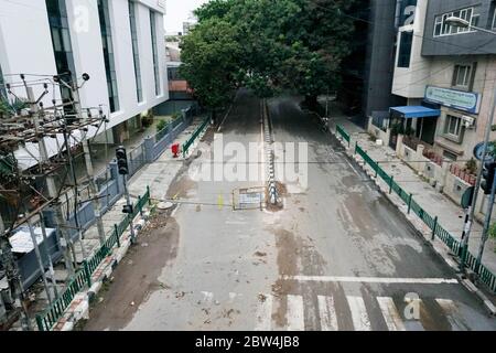 Bengaluru,Karnataka/Indien - 01. Juni 2020: Leere Straße wegen Ausbruch des Corona-Virus Stockfoto