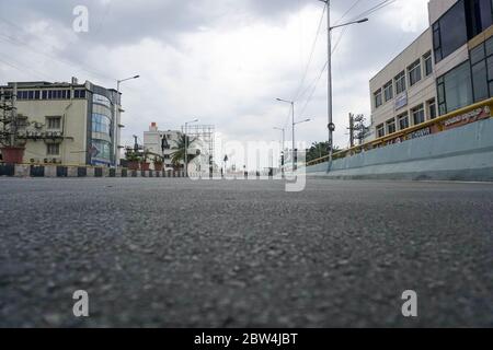 Bengaluru,Karnataka/Indien - 01. Juni 2020: Leere Straße wegen Ausbruch des Corona-Virus Stockfoto