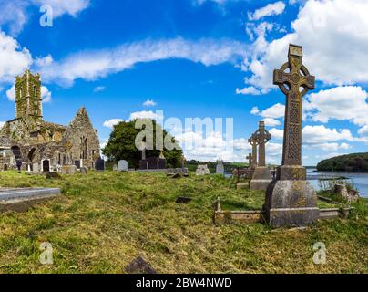 Typische keltische Beerdigung Denkmal, Irland Stockfoto