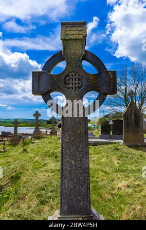 Typische keltische Beerdigung Denkmal, Irland Stockfoto