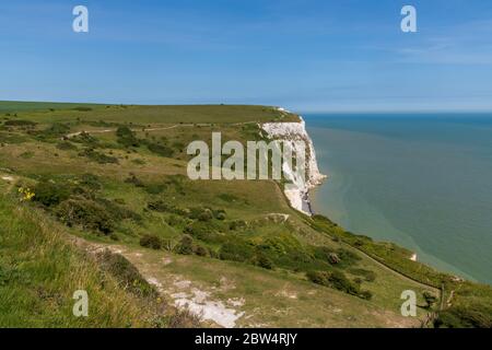 Blick auf die weißen Klippen von Dover, Großbritannien Stockfoto