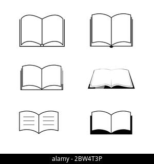 Buch Set Line Art Illustration Stock Vektor