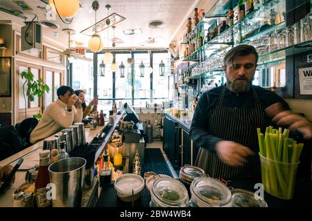 Juliette, französisches Restaurant in Williamsburg, Brooklyn Stockfoto