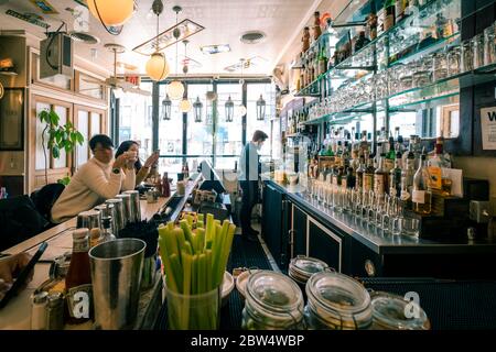 Juliette, französisches Restaurant in Williamsburg, Brooklyn Stockfoto