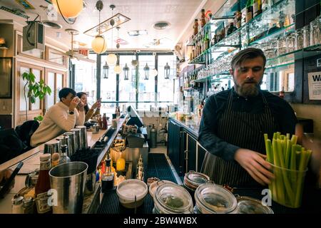 Juliette, französisches Restaurant in Williamsburg, Brooklyn Stockfoto