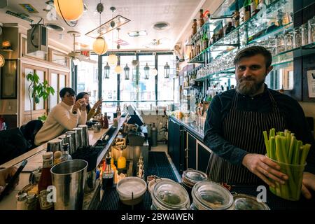 Juliette, französisches Restaurant in Williamsburg, Brooklyn Stockfoto