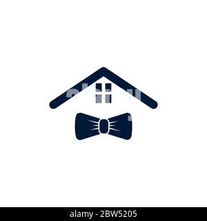 Fliege Zeremonie Haus Vektor Design Vorlage Illustration Stock Vektor