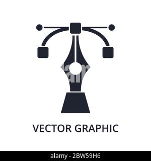 Konzept der Vektorgrafik mit Bezier-Kurve in flacher Ausführung. Moderne Vektorgrafik für Web- und App-Design, Marketing und Print-Material Stock Vektor