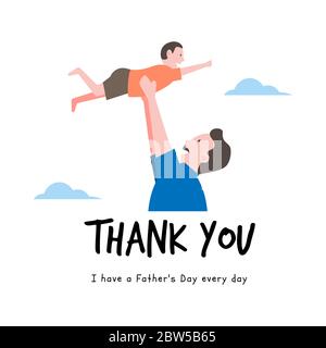 Design für die Feier Happy Vatertag. Vorlage für Grußkarte, Banner, Flyer, Einladung, Gratulation, Poster Design. Vektorgrafik. Stock Vektor