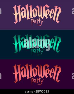 halloween Party Schriften Stock Vektor