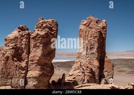 Einsame Raketen in der Atacama Wüste in Chile Stockfoto