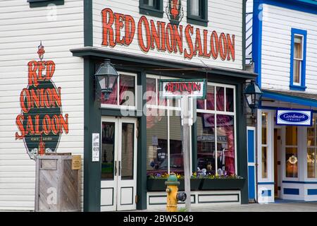 Red Onion Saloon an der Broadway Street, Skagway, Southeast Alaska, USA Stockfoto