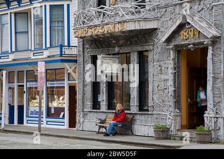 Arctic Brotherhood Buiding (um 1899), Skagway, Südost-Alaska, USA Stockfoto