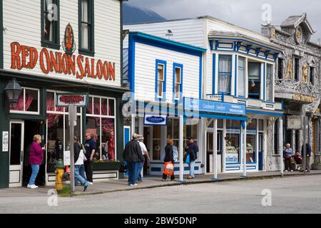 Red Onion Saloon an der Broadway Street, Skagway, Southeast Alaska, USA Stockfoto