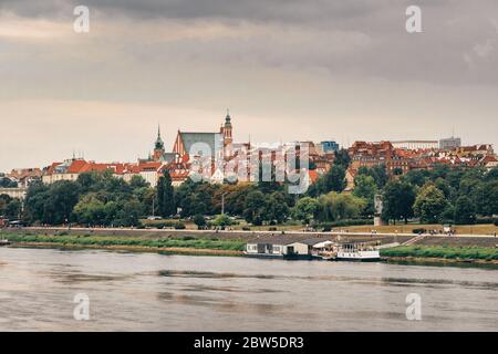 Warschau Altstadt und Weichsel Panoramablick, Polen Stockfoto