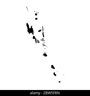 Vektorkarte Vanuatu. Isolierte Vektorgrafik. Schwarz auf weißem Hintergrund. EPS 10-Abbildung. Stock Vektor