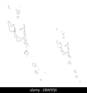 Vektorkarte Vanuatu und Port vila. Land und Hauptstadt. Isolierte Vektorgrafik. Übersicht. EPS 10-Abbildung. Stock Vektor