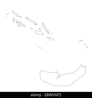 Vektorkarte Salomonen und Honiara. Land und Hauptstadt. Isolierte Vektorgrafik. Übersicht. EPS 10-Abbildung. Stock Vektor