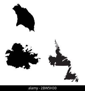 Vektorkarte Antigua und Barbuda und St johns. Land und Hauptstadt. Isolierte Vektorgrafik. Schwarz auf weißem Hintergrund. EPS 10-Abbildung. Stock Vektor