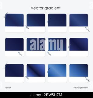 Set von dunkelblauen bunten Hintergründen, Verlauf. Für Banner Web, App, Poster. Stock Vektor