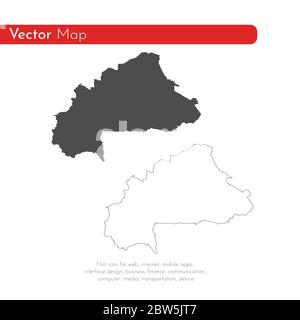 Vektorkarte Burkina Faso. Isolierte Vektorgrafik. Schwarz auf weißem Hintergrund. EPS 10-Abbildung. Stock Vektor