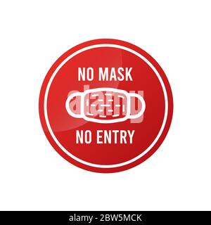 Stoppschild des Coronavirus einkreisen. Symbol Coronavirus. Keine Maske kein Eintrag. Die Ausbreitung des Virus zu stoppen. Warnzeichen für Informationen zur Quarantäne. Vektor Stock Vektor