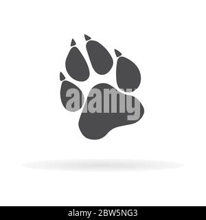 Paw-Ausdrucke. Logo. Vektorgrafiken. Isolierte Vektorgrafiken. Schwarz auf weißem Hintergrund. EPS-Abbildung. Stock Vektor