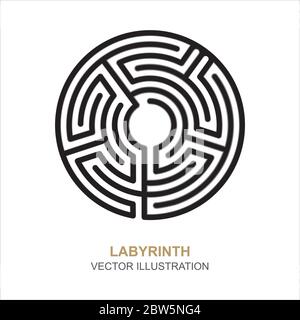 Labyrinth. Illustration des Labyrinthvektors. Labyrinth-Symbol und Hintergrund. Teil des Sets. Stock Vektor