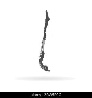 Vektorkarte Chile. Isolierte Vektorgrafik. Schwarz auf weißem Hintergrund. EPS 10-Abbildung. Stock Vektor