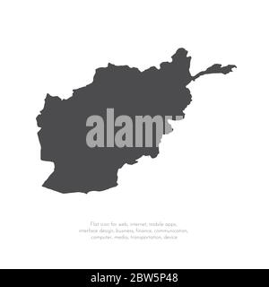 Vektorkarte Afghanistan. Isolierte Vektorgrafik. Schwarz auf weißem Hintergrund. EPS 10-Abbildung. Stock Vektor