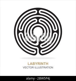 Labyrinth. Illustration des Labyrinthvektors. Labyrinth-Symbol und Hintergrund. Teil des Sets. Stock Vektor