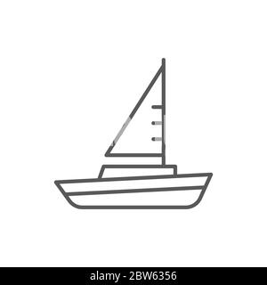 Segelschiff Vektor Symbol Symbol isoliert auf weißem Hintergrund Stock Vektor
