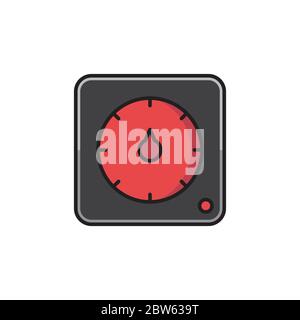 Thermostat Vektor Symbol medizinische Werkzeuge isoliert auf weißem Hintergrund Stock Vektor