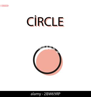 Kreis Linie mit rosa Hintergrund Element Logo Vorlage eps10 Stock Vektor