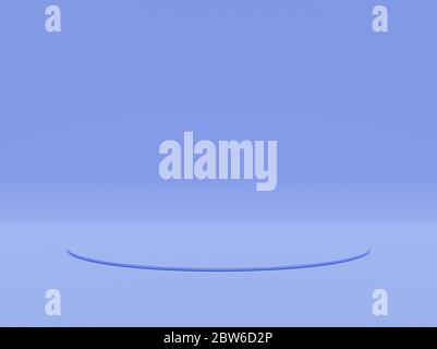 Hintergrund für Produktpräsentation, für Mode-Magazin Illustration. Geometrische, Pastell blau monochrom minimal 3d Render Illustration Stockfoto