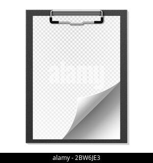 Vektorbild des schwarzen Tabletts mit Papier Stock Vektor