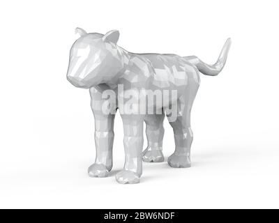 3d-Rendering polygonaler Tiger isoliert auf weiß Stockfoto