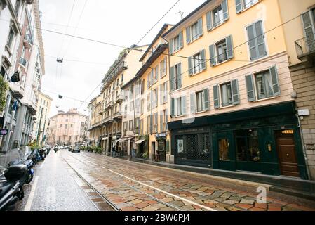 Mailand. Italien - 20. Mai 2019: Corso Magenta Straße in Mailand. Stockfoto