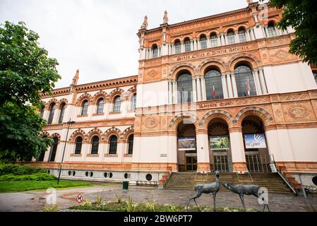 Mailand. Italien - 20. Mai 2019: Fassade des Naturhistorischen Museums von Mailand. Museo Civico di Storia Naturale di Milano. Stockfoto