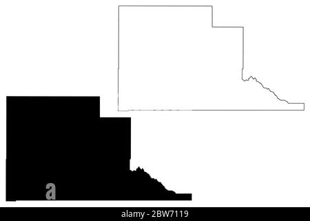 Jefferson County, Idaho (US County, United States of America, USA, US) Karte Vektorgrafik, Skizze Scribble Jefferson Karte Stock Vektor