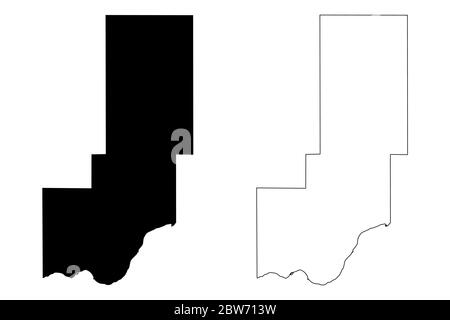 Minidoka County, Idaho (US County, United States of America, USA, US, US) Karte Vektorgrafik, Skizze Skizze Minidoka Karte Stock Vektor