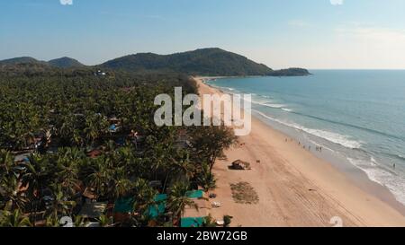 Agonda Beach Luftaufnahme Drohne. Goa. Indien. Stockfoto