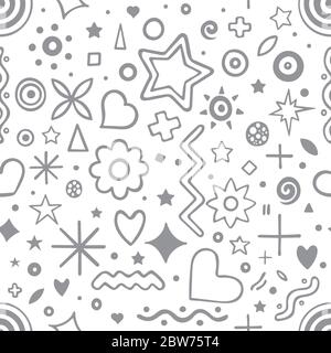 Doodle nahtloses Muster. Hand gezeichnet endlose Textur. Hintergrund der Skizzenzeichnung. Teil des Sets. Stock Vektor