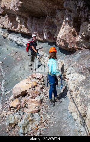 Italien - Venetien Dolomiti Ampezzane - Astaldi ausgerüstete Strecke - Klettersteig Stockfoto