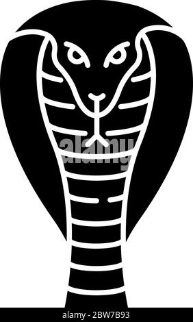 King Cobra schwarzes Glyph-Symbol Stock Vektor